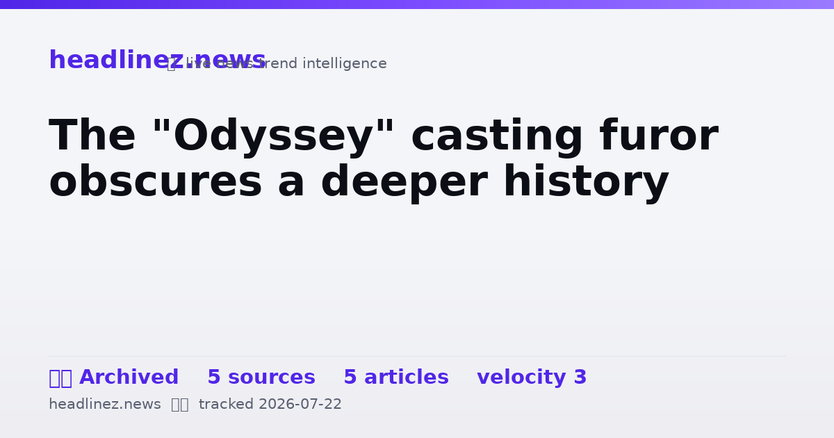 Visual summary for The "Odyssey" casting furor obscures a deeper history