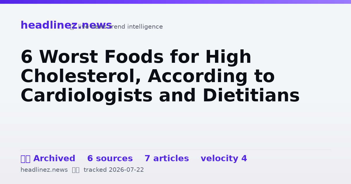 Visual summary for 6 Worst Foods for High Cholesterol, According to Cardiologists and Dietitians