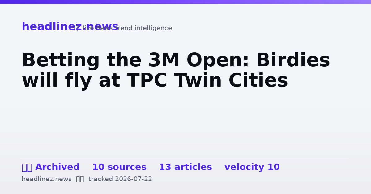 Visual summary for Betting the 3M Open: Birdies will fly at TPC Twin Cities