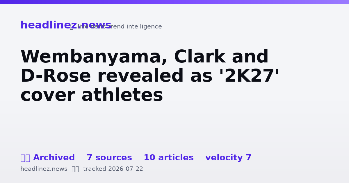Visual summary for Wembanyama, Clark and D-Rose revealed as '2K27' cover athletes