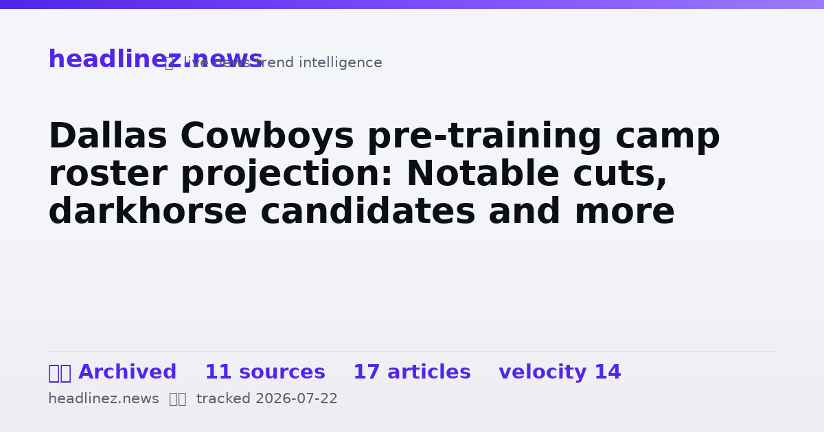 Visual summary for Dallas Cowboys pre-training camp roster projection: Notable cuts, darkhorse candidates and more