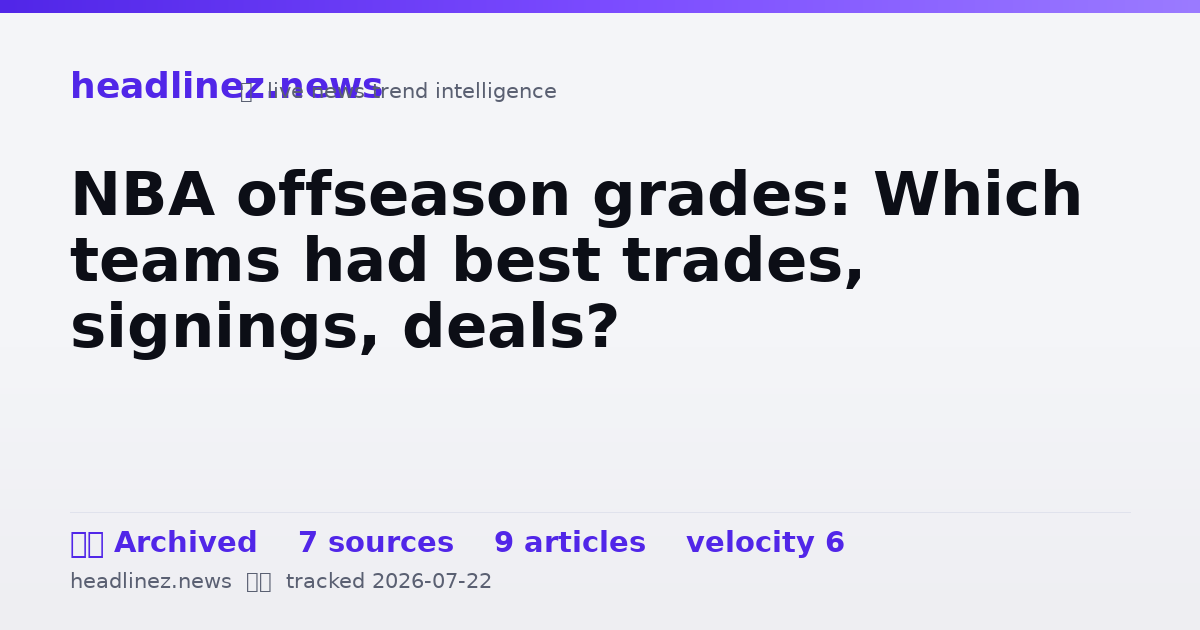 Visual summary for NBA offseason grades: Which teams had best trades, signings, deals?