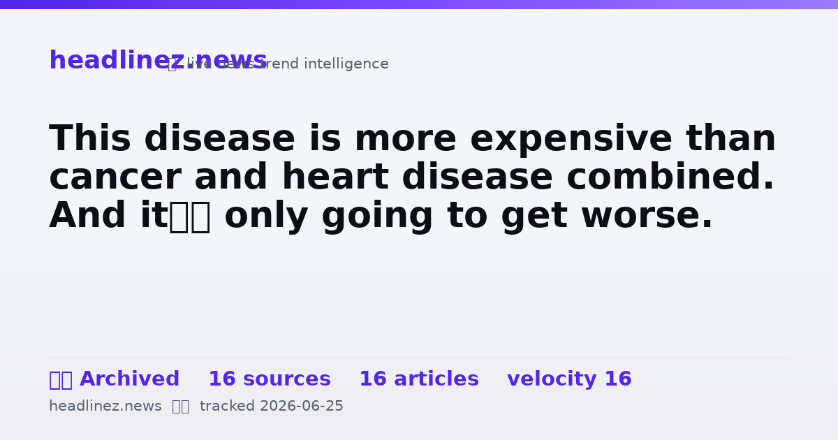 Visual summary for This disease is more expensive than cancer and heart disease combined. And it’s only going to get worse.