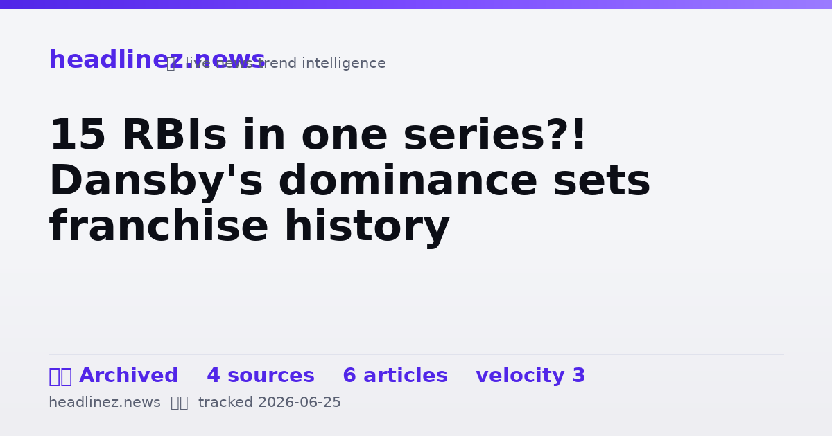 Visual summary for 15 RBIs in one series?! Dansby's dominance sets franchise history