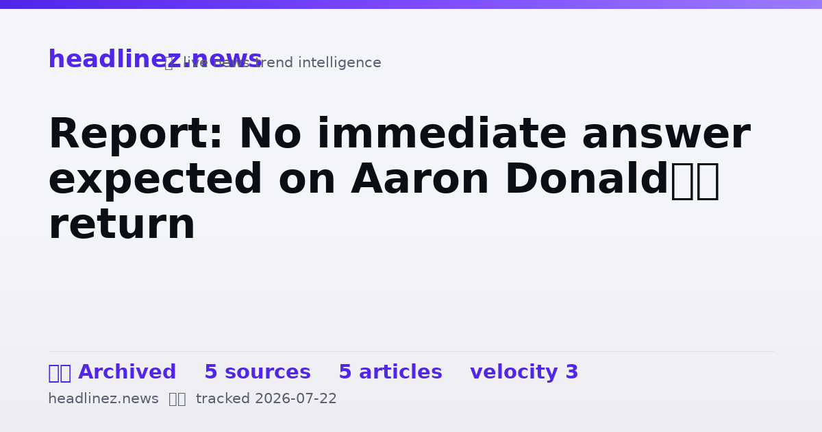 Visual summary for Report: No immediate answer expected on Aaron Donald’s return