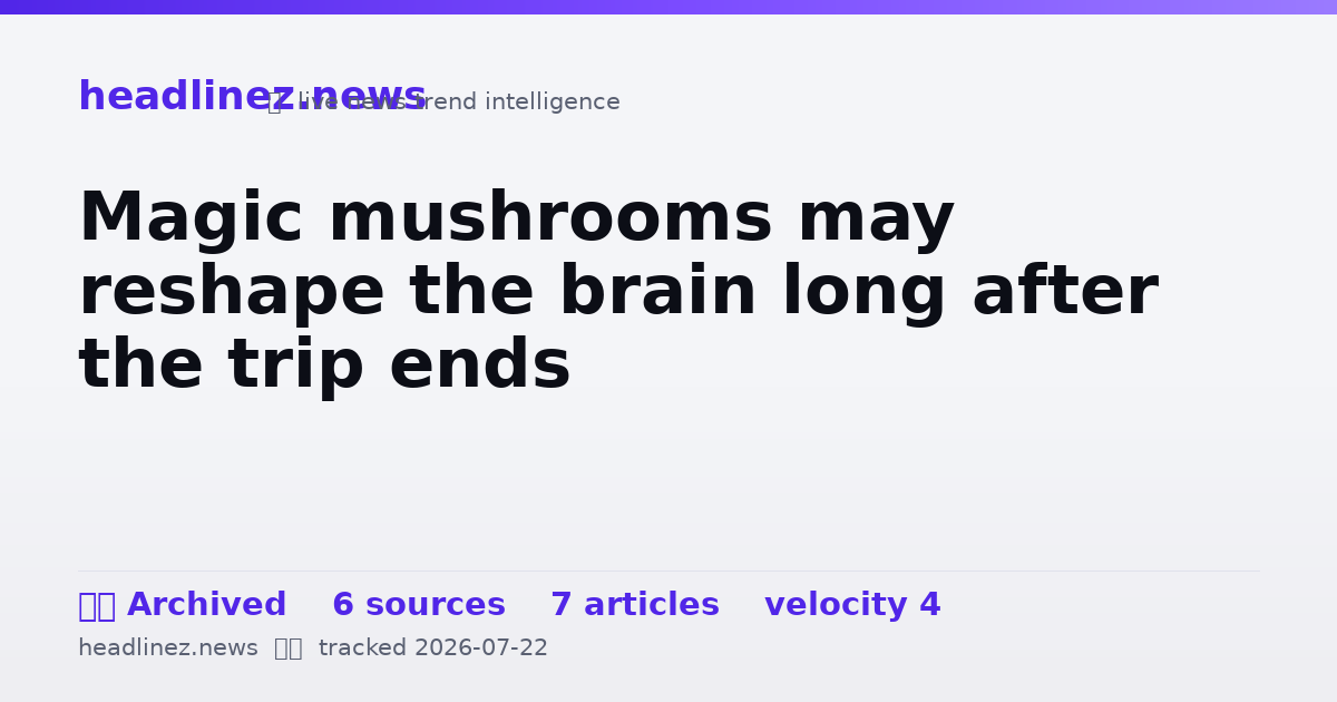 Visual summary for Magic mushrooms may reshape the brain long after the trip ends