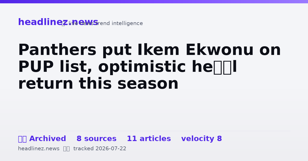 Visual summary for Panthers put Ikem Ekwonu on PUP list, optimistic he’ll return this season