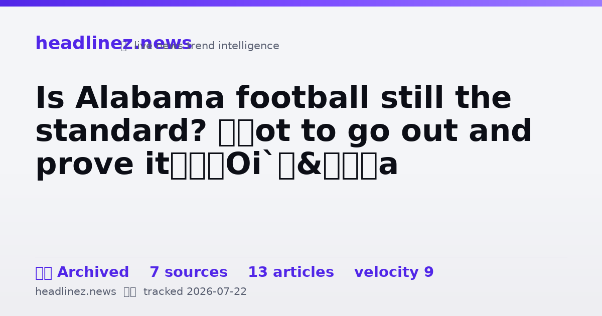 Visual summary for Is Alabama football still the standard? ‘Got to go out and prove it’