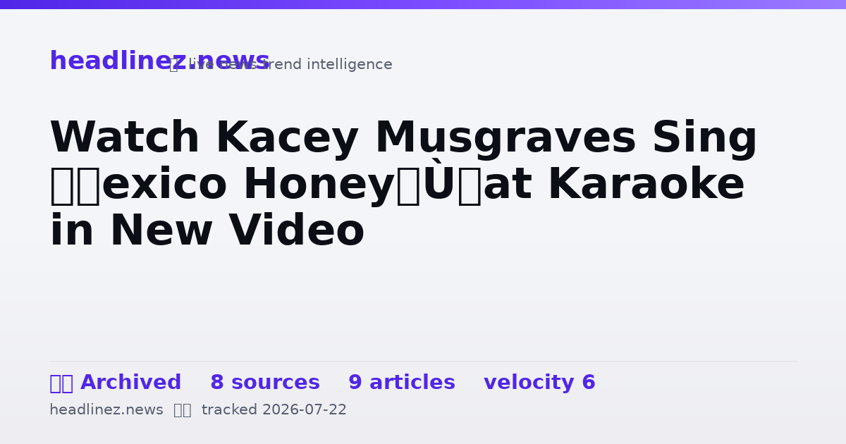 Visual summary for Watch Kacey Musgraves Sing “Mexico Honey” at Karaoke in New Video