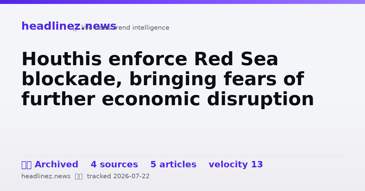 Visual summary for Houthis enforce Red Sea blockade, bringing fears of further economic disruption