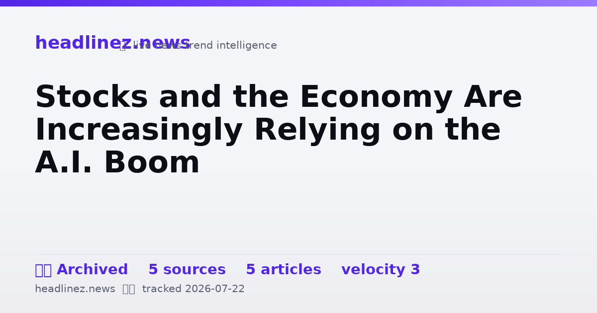 Visual summary for Stocks and the Economy Are Increasingly Relying on the A.I. Boom