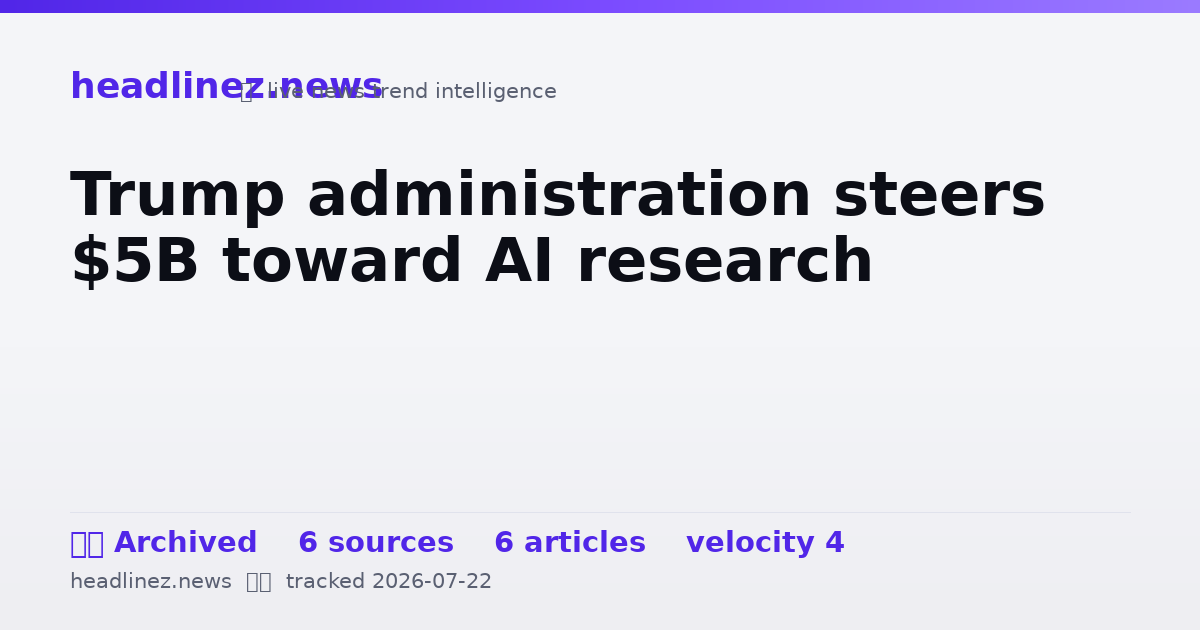 Visual summary for Trump administration steers $5B toward AI research