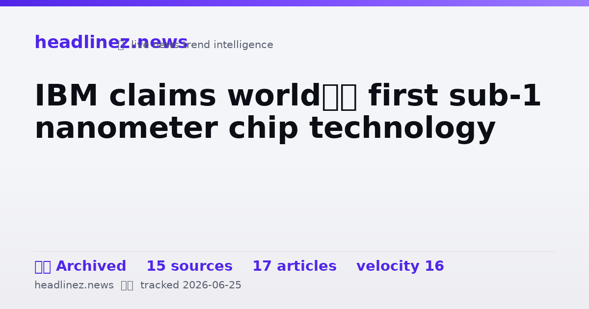 Visual summary for IBM claims world’s first sub-1 nanometer chip technology