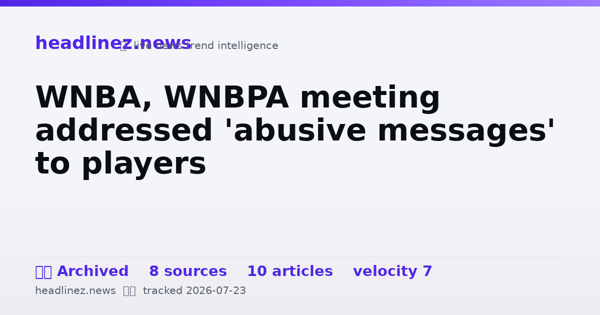 Visual summary for WNBA, WNBPA meeting addressed 'abusive messages' to players