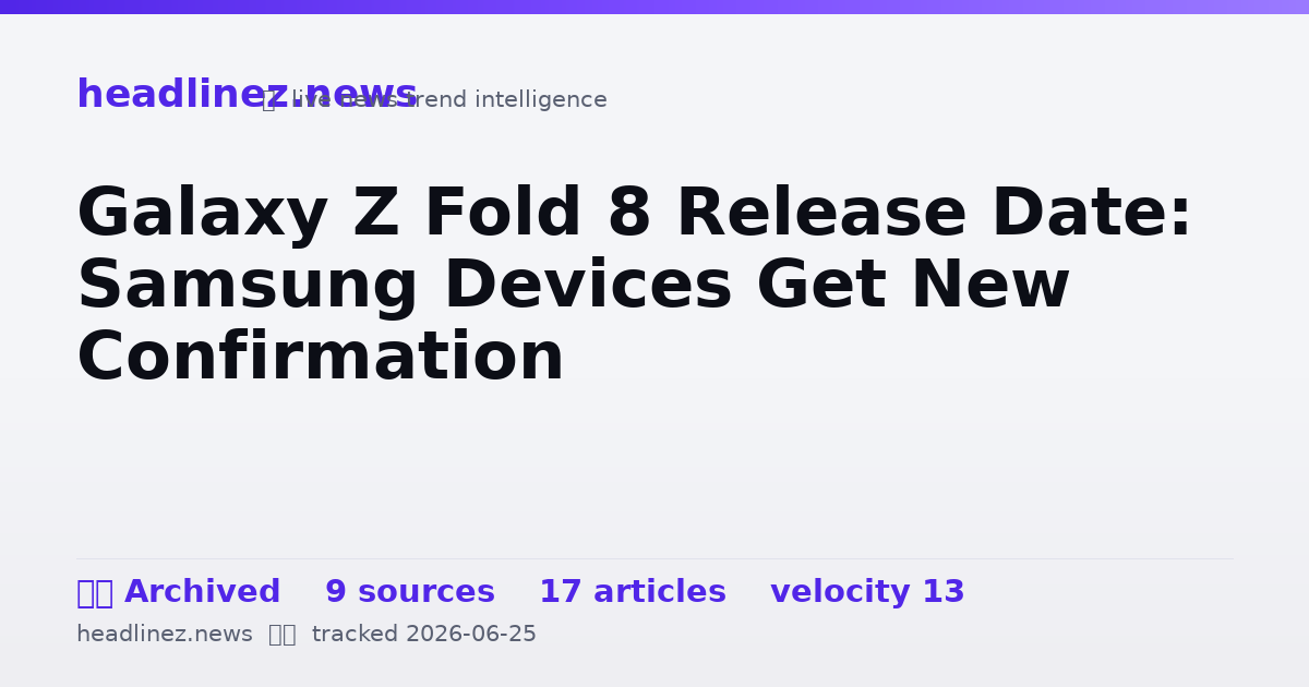 Visual summary for Galaxy Z Fold 8 Release Date: Samsung Devices Get New Confirmation
