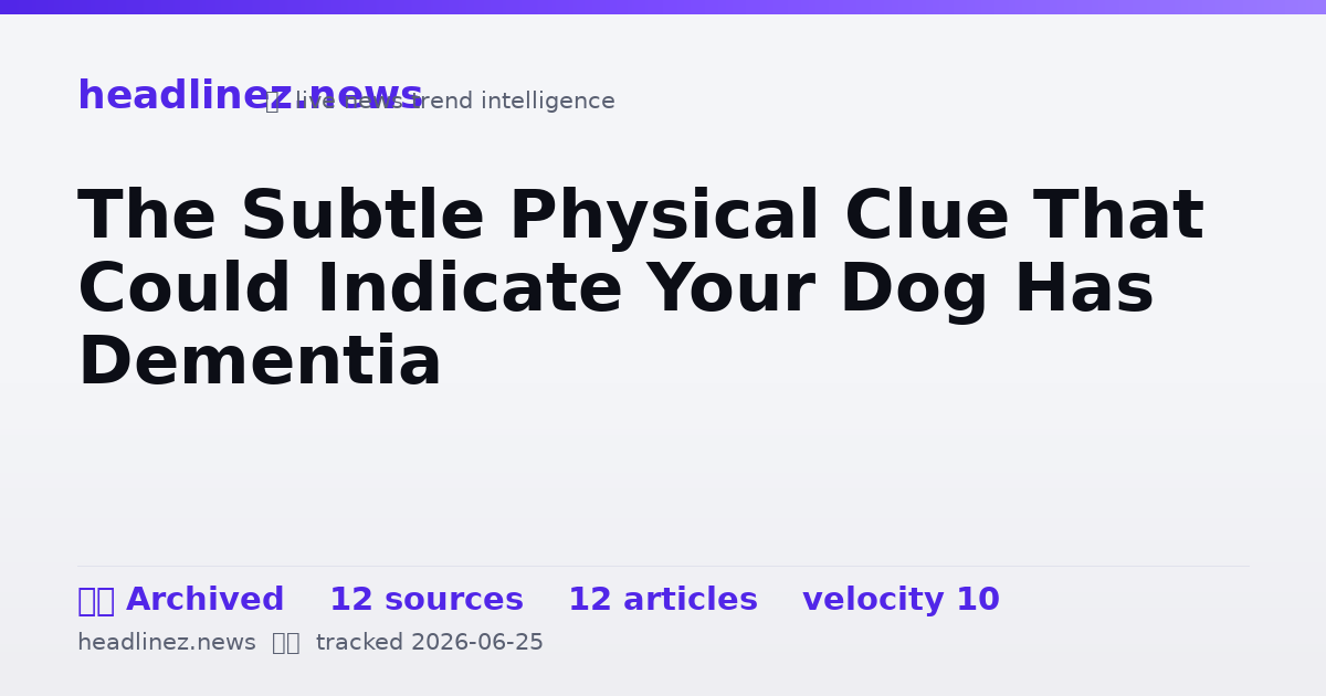 Visual summary for The Subtle Physical Clue That Could Indicate Your Dog Has Dementia
