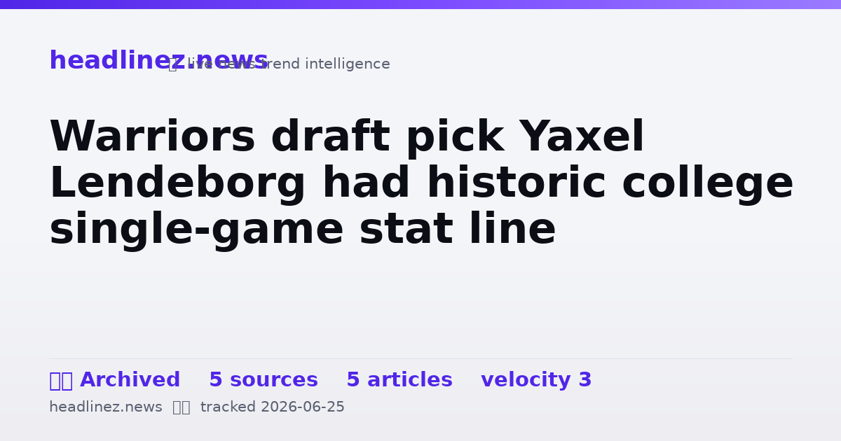 Visual summary for Warriors draft pick Yaxel Lendeborg had historic college single-game stat line