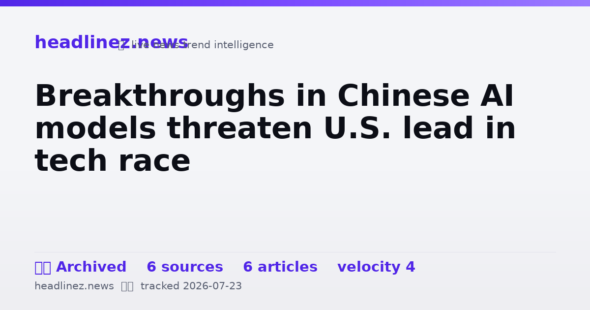 Visual summary for Breakthroughs in Chinese AI models threaten U.S. lead in tech race