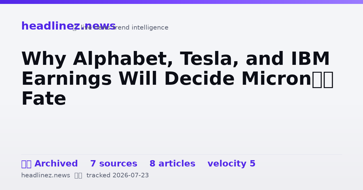 Visual summary for Why Alphabet, Tesla, and IBM Earnings Will Decide Micron’s Fate