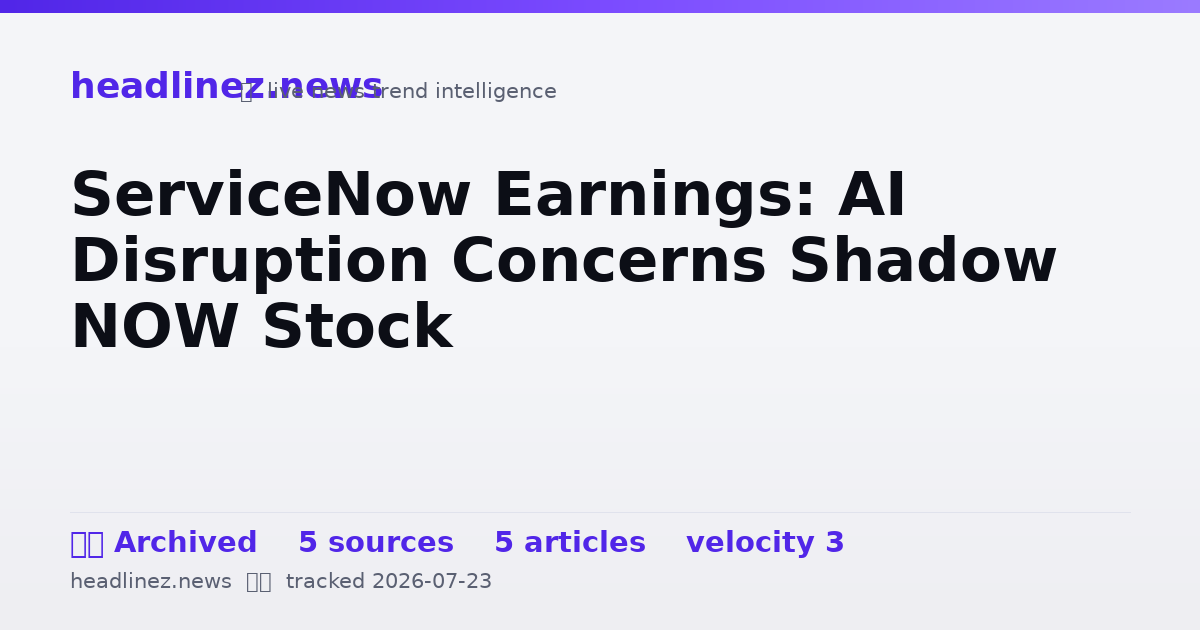 Visual summary for ServiceNow Earnings: AI Disruption Concerns Shadow NOW Stock