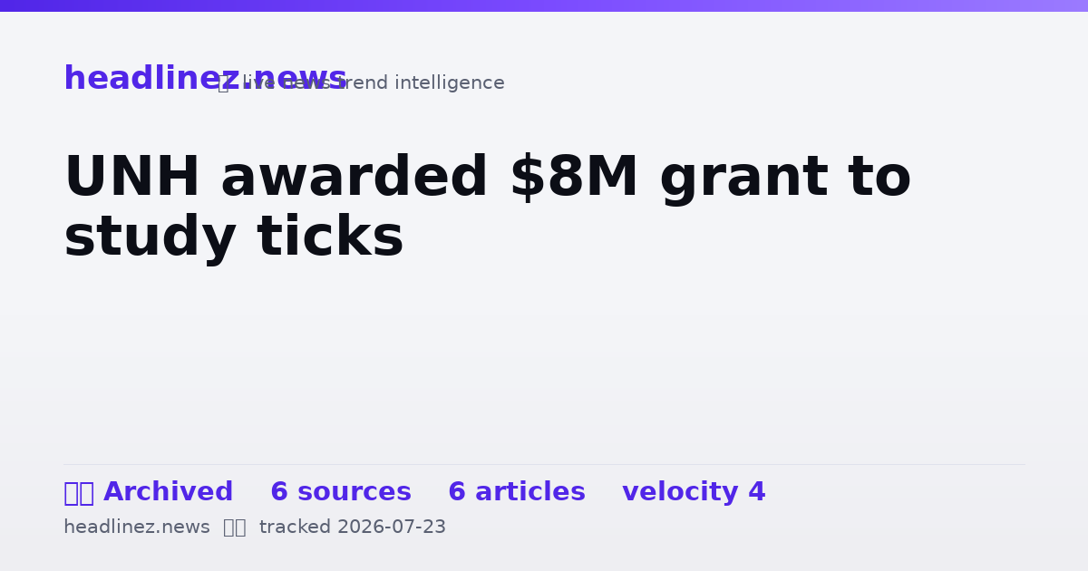 Visual summary for UNH awarded $8M grant to study ticks