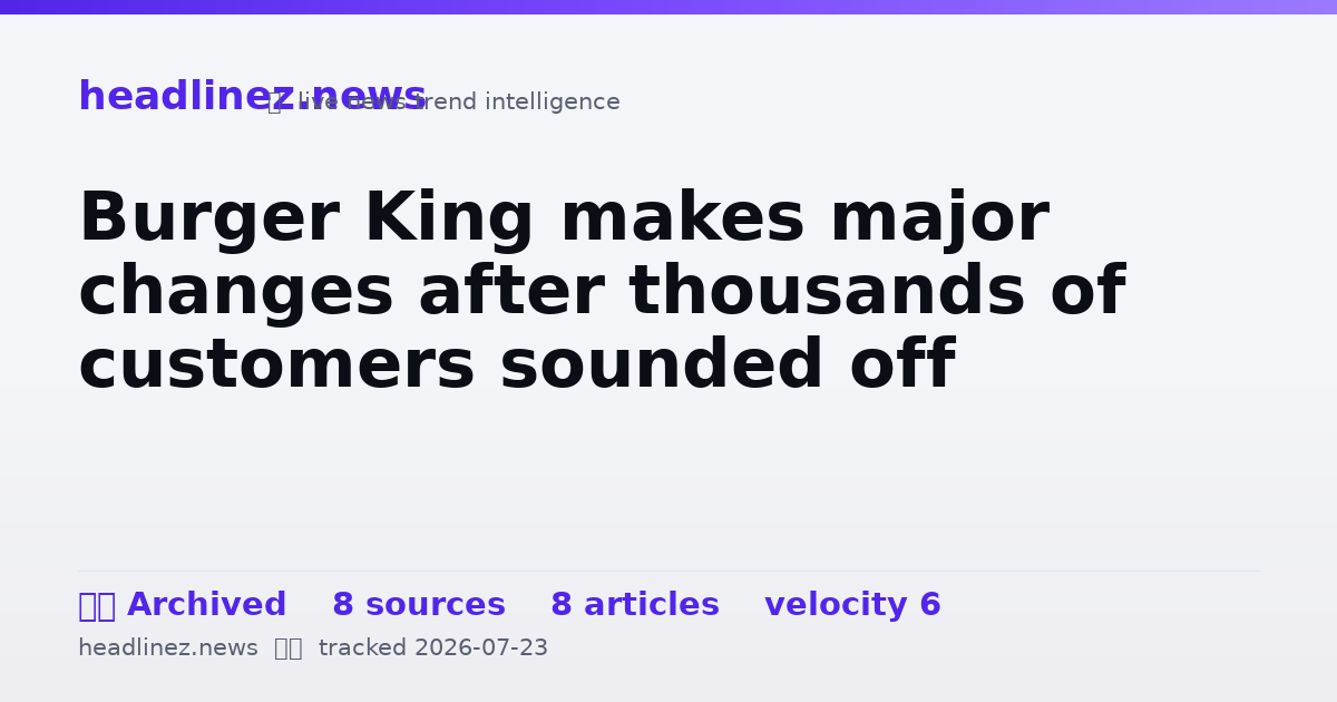 Visual summary for Burger King makes major changes after thousands of customers sounded off