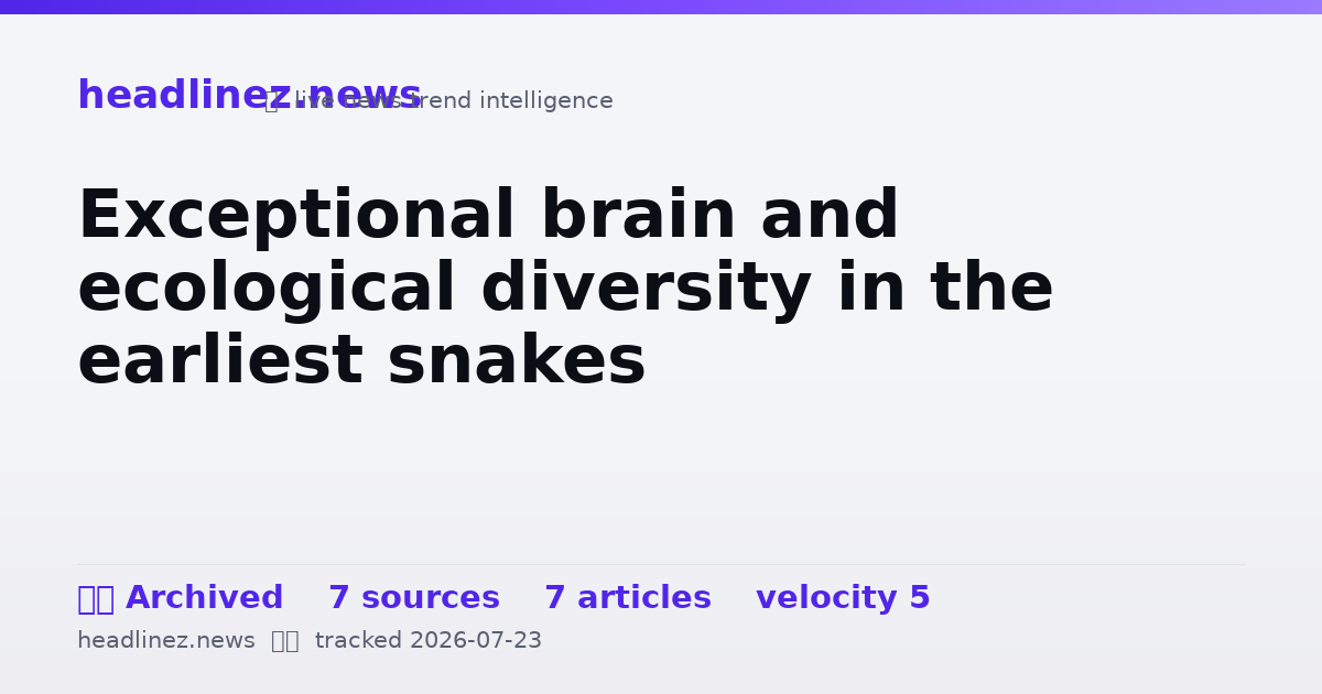 Visual summary for Exceptional brain and ecological diversity in the earliest snakes