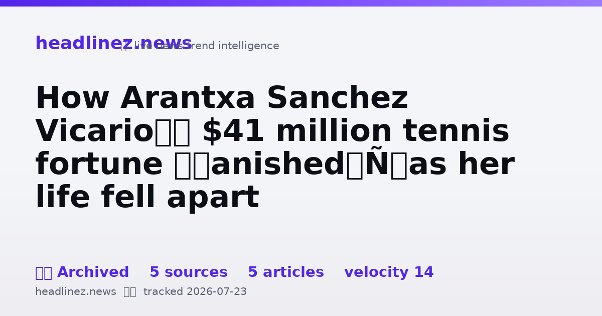 Visual summary for How Arantxa Sanchez Vicario’s $41 million tennis fortune ‘vanished’ as her life fell apart