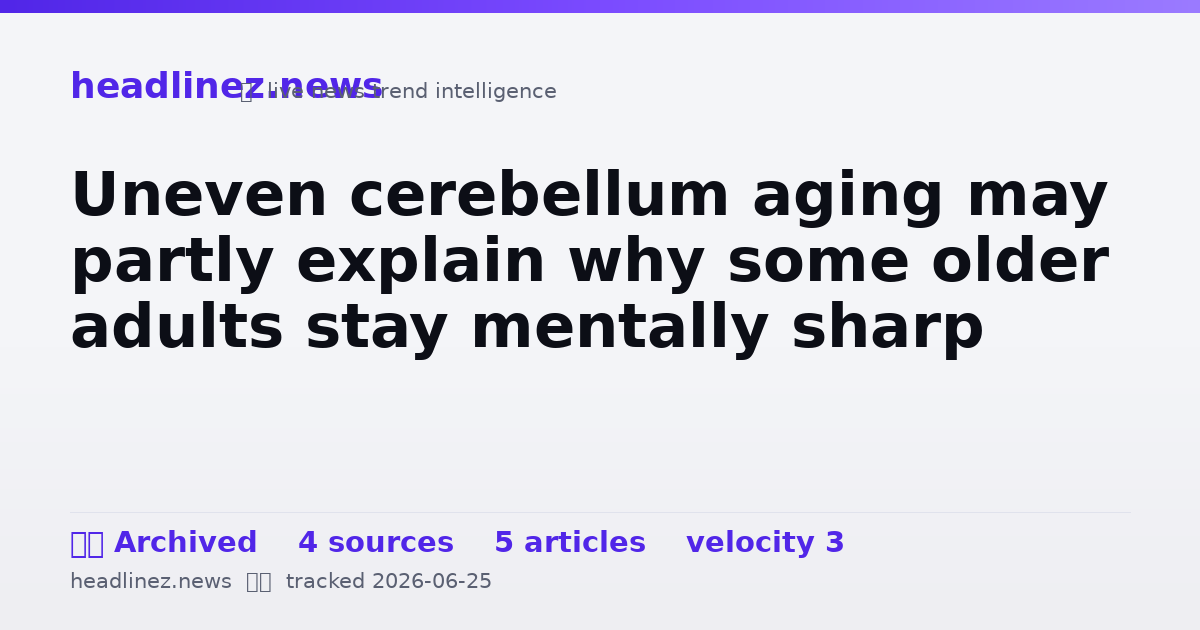 Visual summary for Uneven cerebellum aging may partly explain why some older adults stay mentally sharp