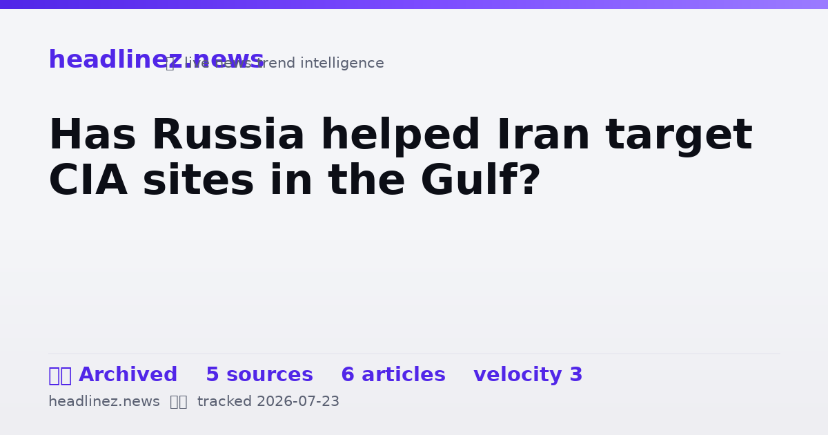 Visual summary for Has Russia helped Iran target CIA sites in the Gulf?