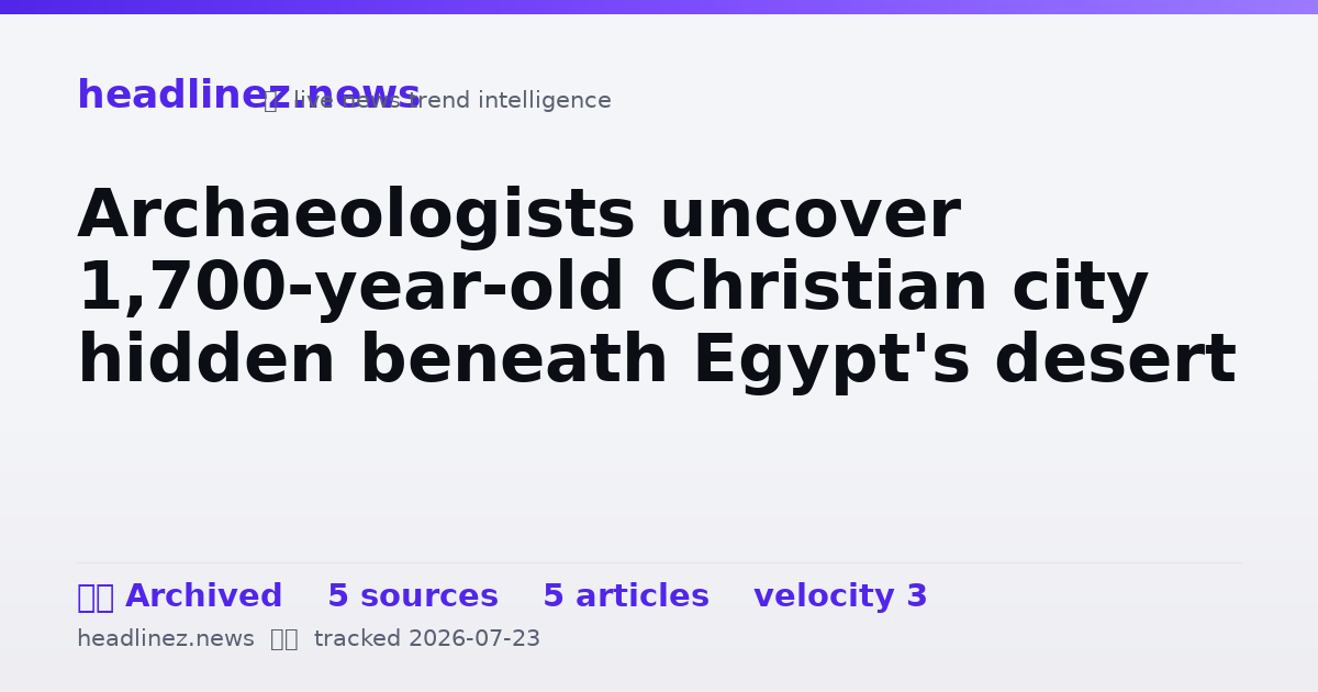 Visual summary for Archaeologists uncover 1,700-year-old Christian city hidden beneath Egypt's desert