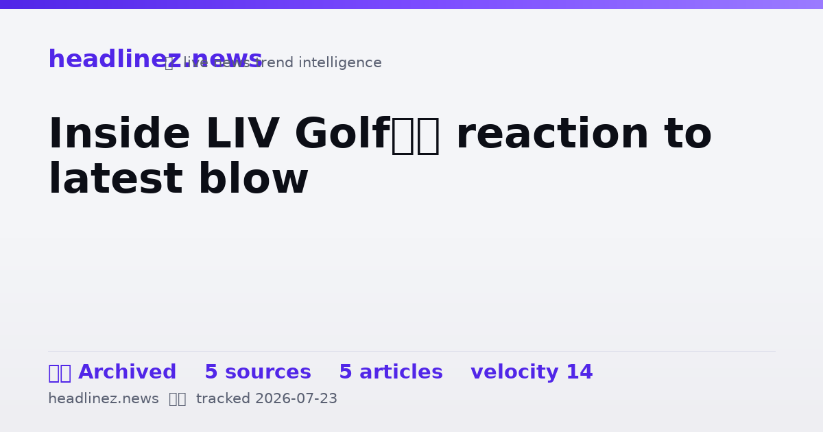 Visual summary for Inside LIV Golf’s reaction to latest blow