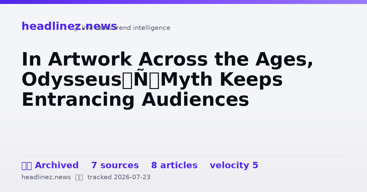 Visual summary for In Artwork Across the Ages, Odysseus’ Myth Keeps Entrancing Audiences