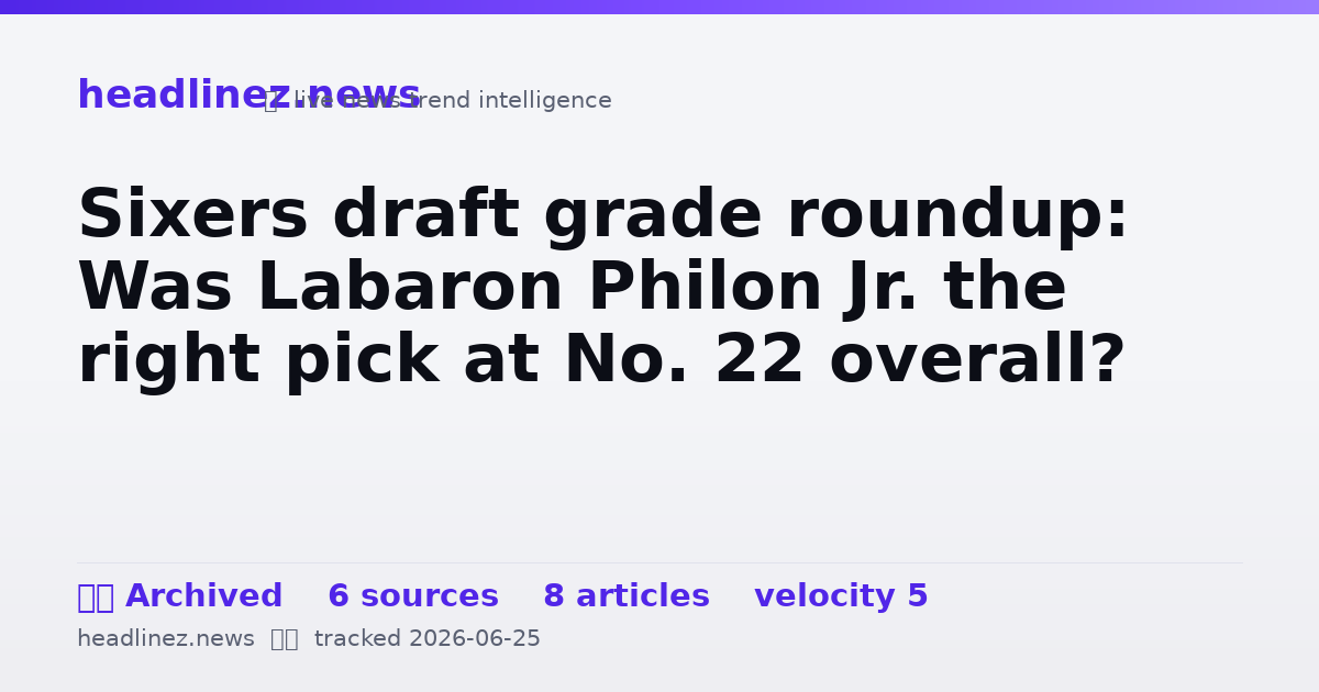 Visual summary for Sixers draft grade roundup: Was Labaron Philon Jr. the right pick at No. 22 overall?