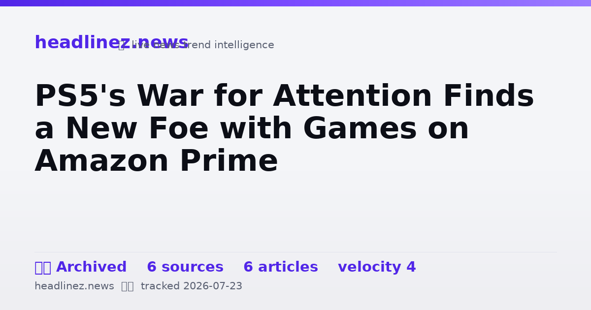 Visual summary for PS5's War for Attention Finds a New Foe with Games on Amazon Prime