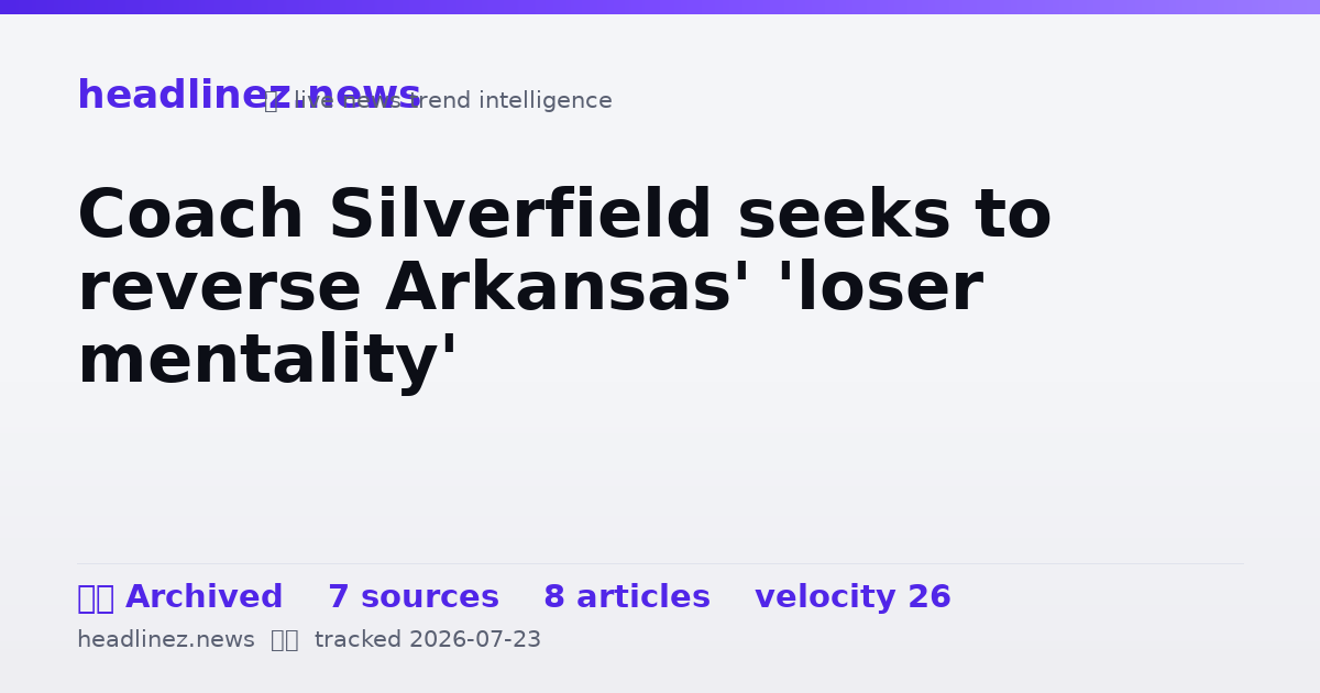 Visual summary for Coach Silverfield seeks to reverse Arkansas' 'loser mentality'