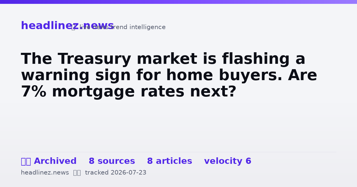 Visual summary for The Treasury market is flashing a warning sign for home buyers. Are 7% mortgage rates next?