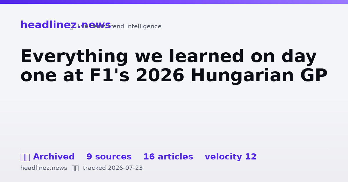 Visual summary for Everything we learned on day one at F1's 2026 Hungarian GP