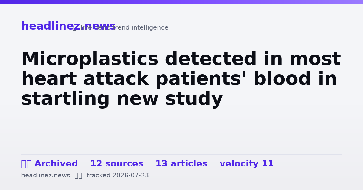 Visual summary for Microplastics detected in most heart attack patients' blood in startling new study