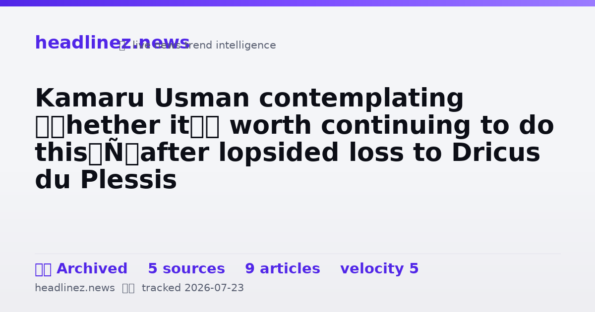 Visual summary for Kamaru Usman contemplating ‘whether it’s worth continuing to do this’ after lopsided loss to Dricus du Plessis