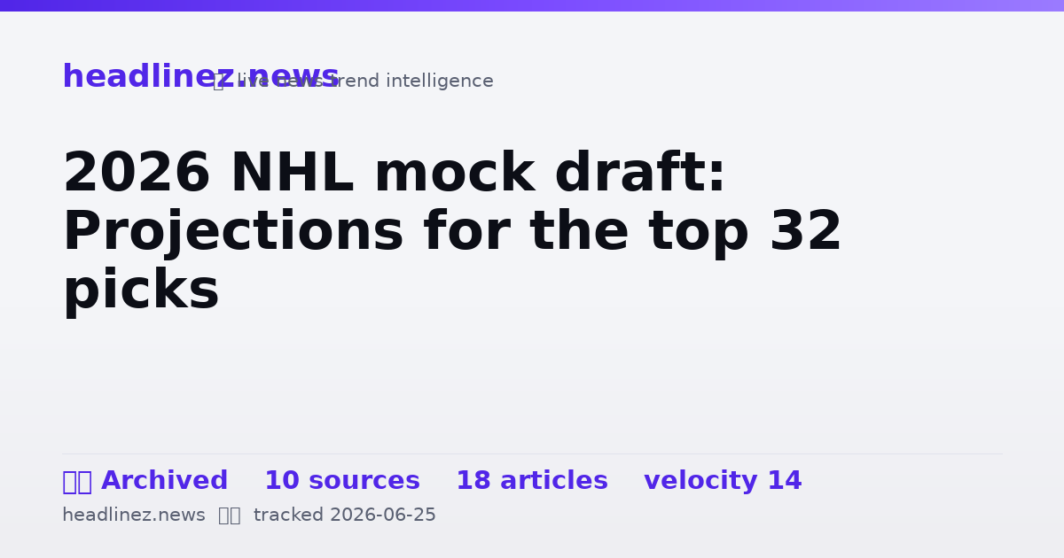 Visual summary for 2026 NHL mock draft: Projections for the top 32 picks