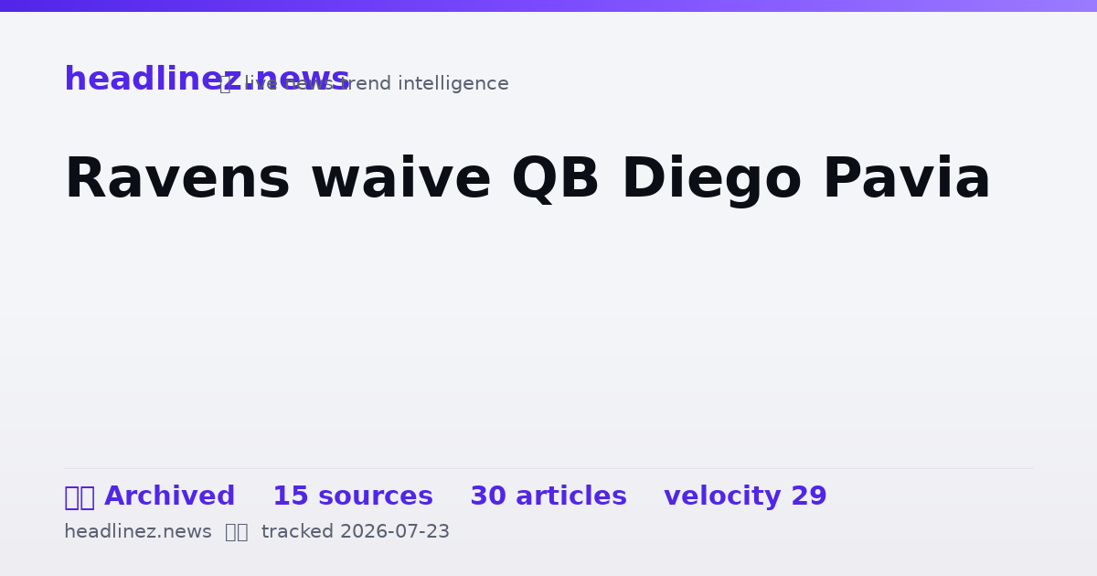 Visual summary for Ravens waive QB Diego Pavia