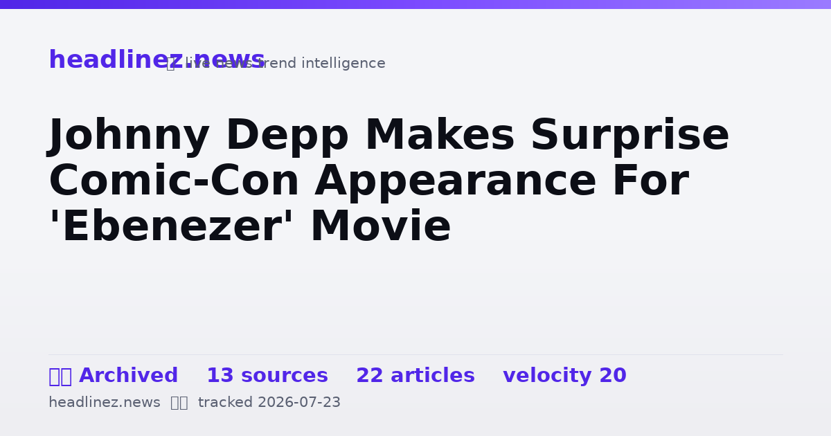Visual summary for Johnny Depp Makes Surprise Comic-Con Appearance For 'Ebenezer' Movie