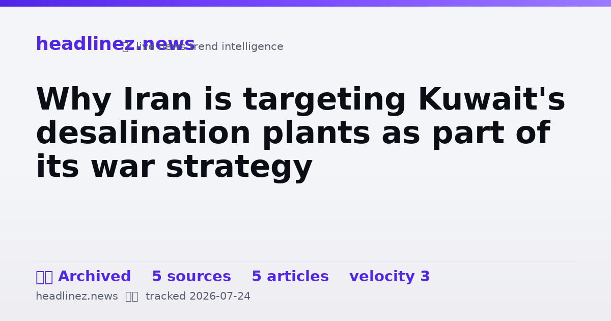 Visual summary for Why Iran is targeting Kuwait's desalination plants as part of its war strategy