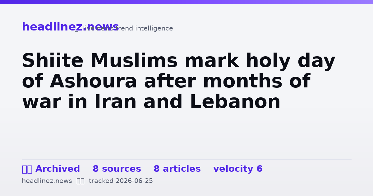 Visual summary for Shiite Muslims mark holy day of Ashoura after months of war in Iran and Lebanon