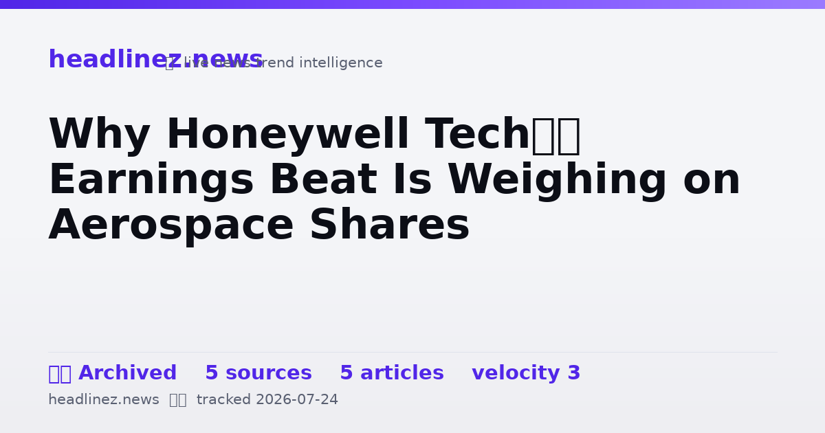 Visual summary for Why Honeywell Tech’s Earnings Beat Is Weighing on Aerospace Shares