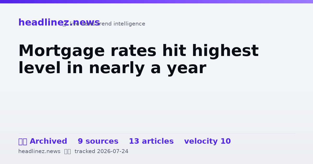 Visual summary for Mortgage rates hit highest level in nearly a year