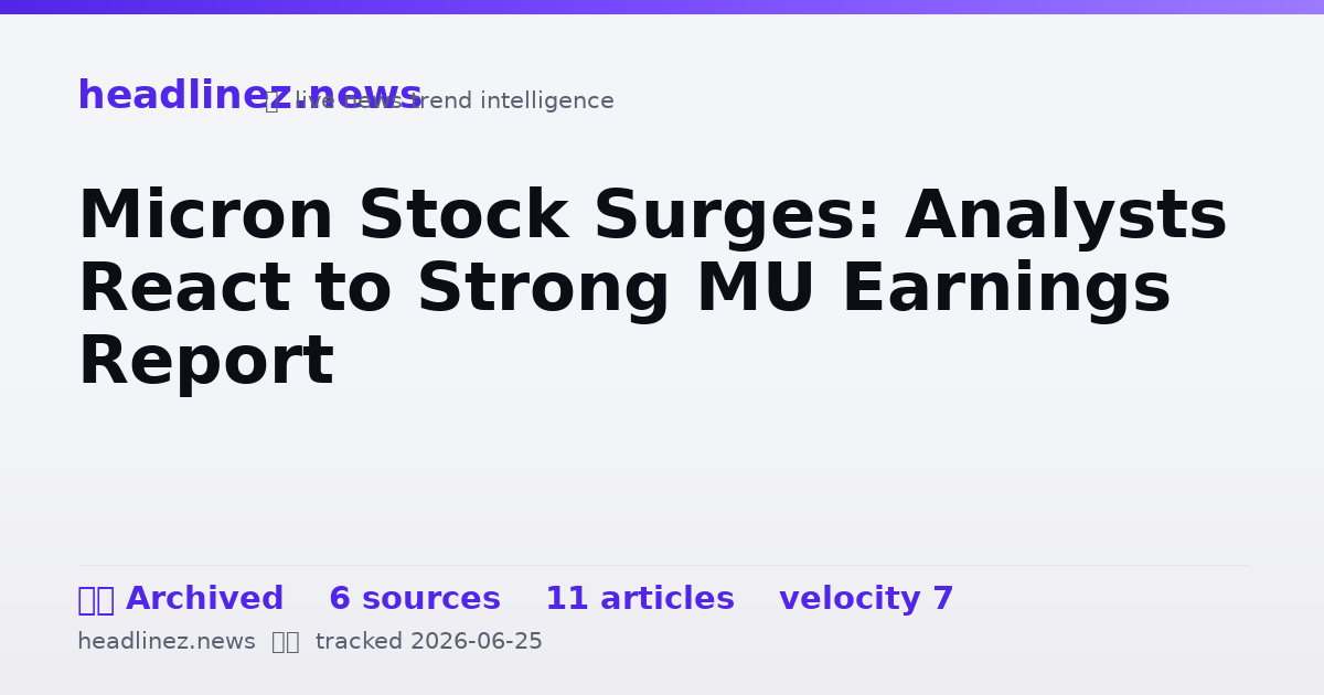 Visual summary for Micron Stock Surges: Analysts React to Strong MU Earnings Report