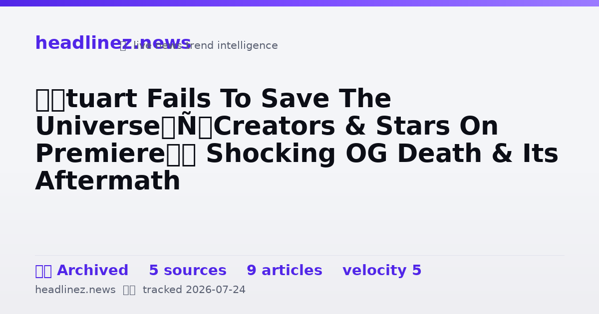 Visual summary for ‘Stuart Fails To Save The Universe’ Creators & Stars On Premiere’s Shocking OG Death & Its Aftermath