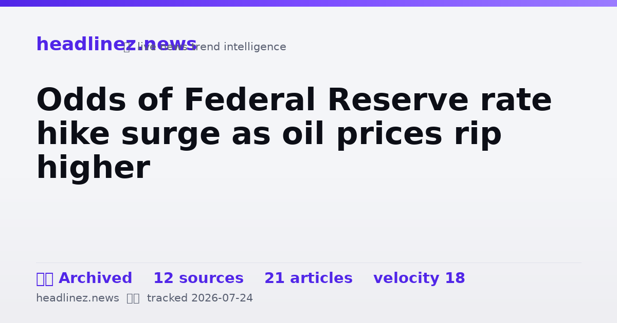 Visual summary for Odds of Federal Reserve rate hike surge as oil prices rip higher